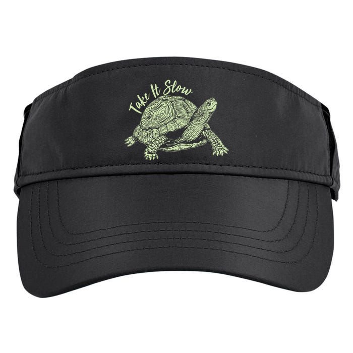 Funny Take It Slow Turtle Tortoise Adult Drive Performance Visor
