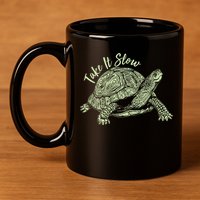 Funny Take It Slow Turtle Tortoise 11oz C Handle Ceramic Mug