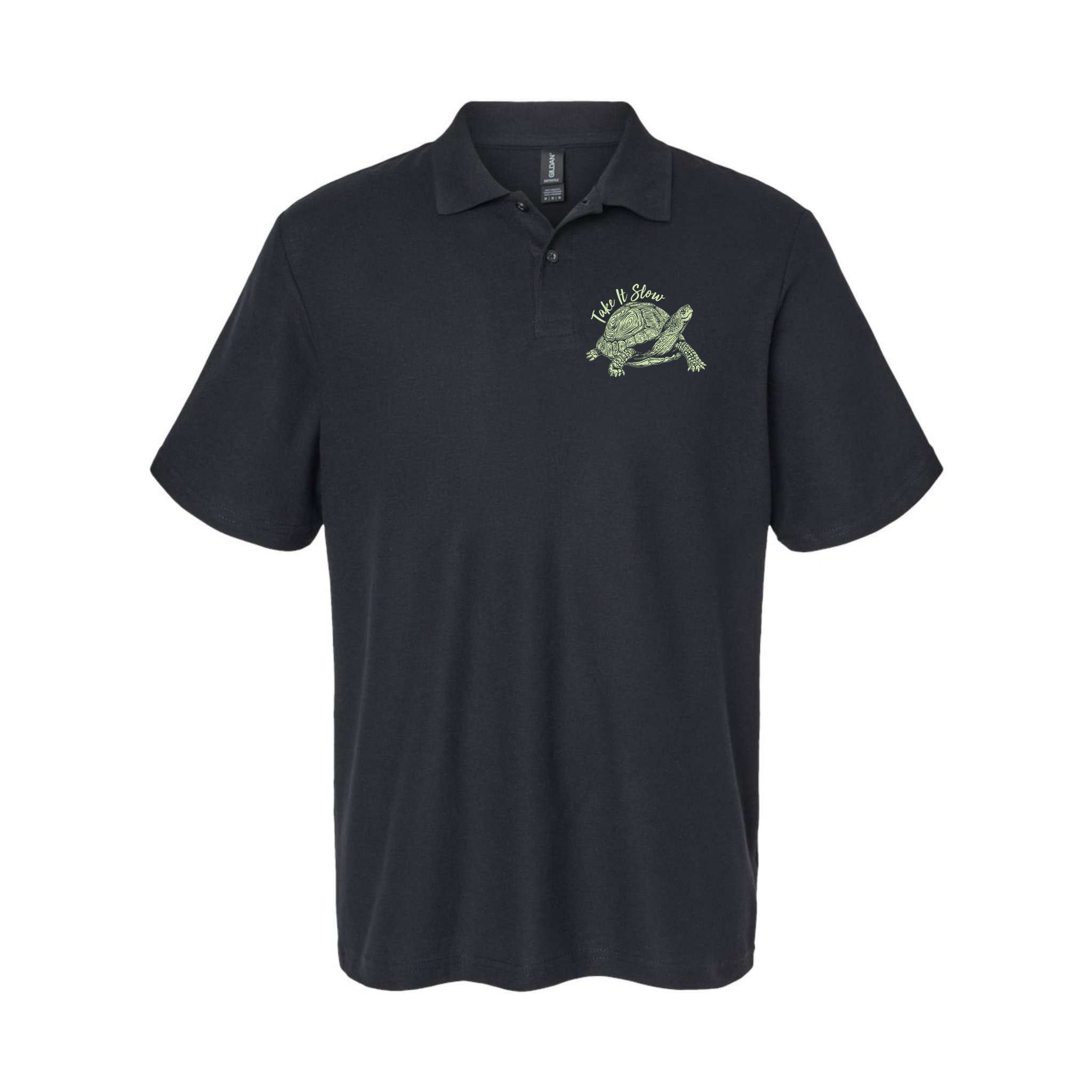 Funny Take It Slow Turtle Tortoise Polo
