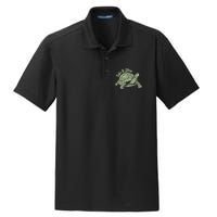 Funny Take It Slow Turtle Tortoise Dry Zone Grid Polo