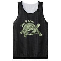 Funny Take It Slow Turtle Tortoise Mesh Reversible Basketball Jersey Tank