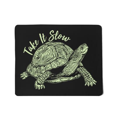 Funny Take It Slow Turtle Tortoise Mousepad