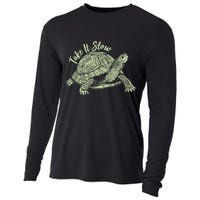 Funny Take It Slow Turtle Tortoise Cooling Performance Long Sleeve Crew