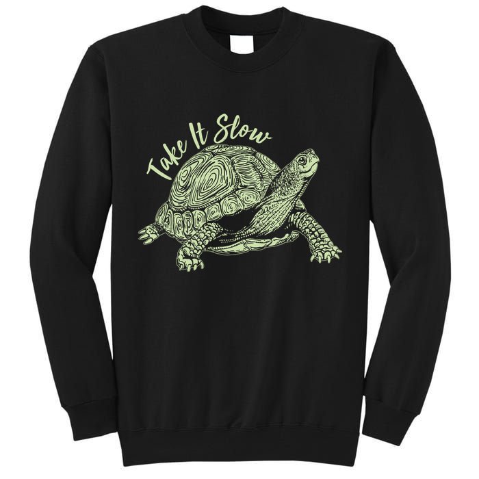 Funny Take It Slow Turtle Tortoise Tall Sweatshirt