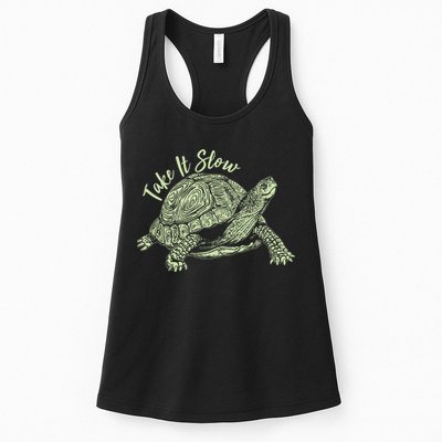 Funny Take It Slow Turtle Tortoise Womens Tank Top
