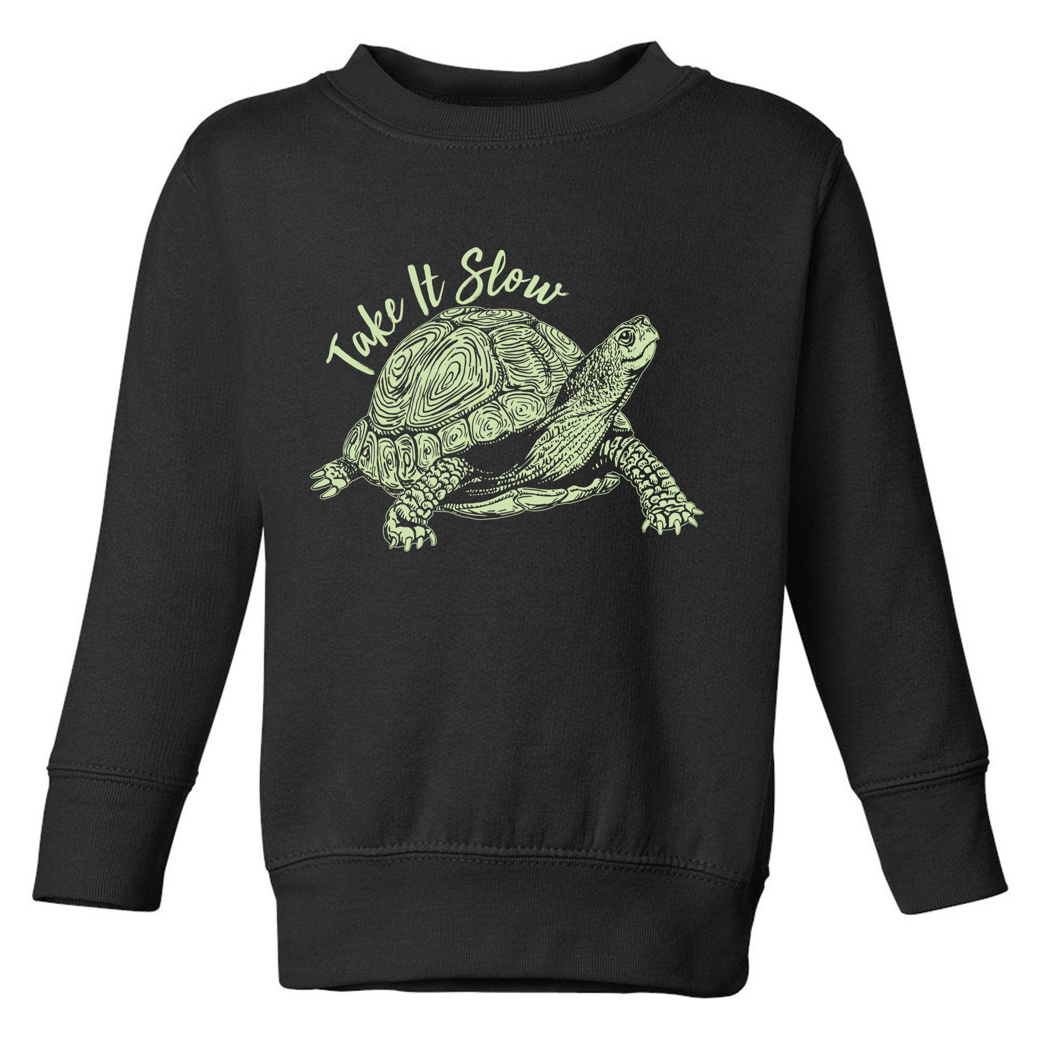 Funny Take It Slow Turtle Tortoise Toddler Sweatshirt