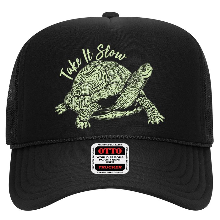 Funny Take It Slow Turtle Tortoise Trucker Hat