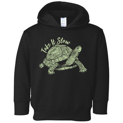 Funny Take It Slow Turtle Tortoise Toddler Hoodie