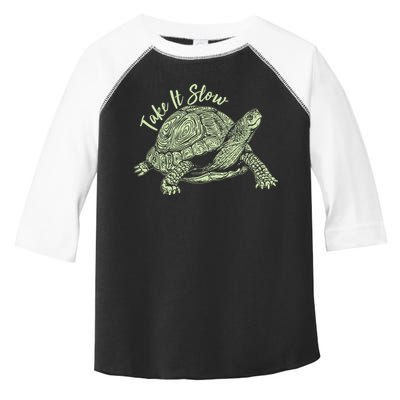 Funny Take It Slow Turtle Tortoise Toddler Fine Jersey T-Shirt