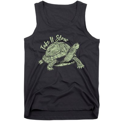 Funny Take It Slow Turtle Tortoise Tank Top
