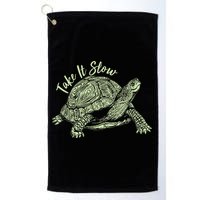 Funny Take It Slow Turtle Tortoise Golf Towel