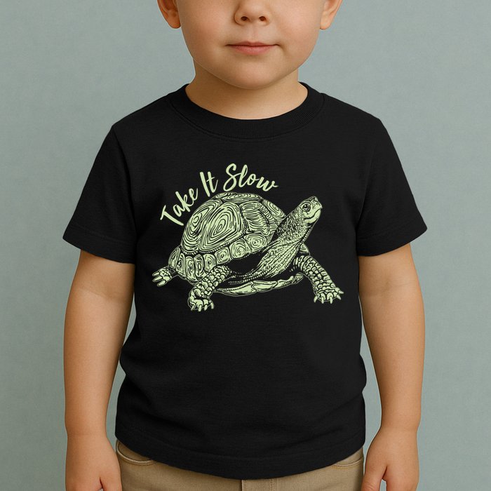 Funny Take It Slow Turtle Tortoise Toddler T-Shirt