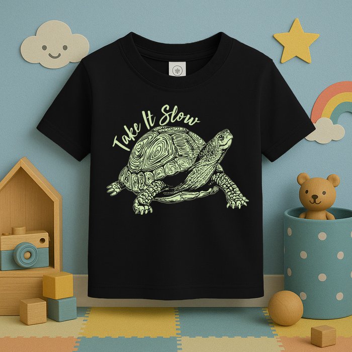 Funny Take It Slow Turtle Tortoise Toddler T-Shirt