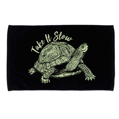 Funny Take It Slow Turtle Tortoise Microfiber Hand Towel