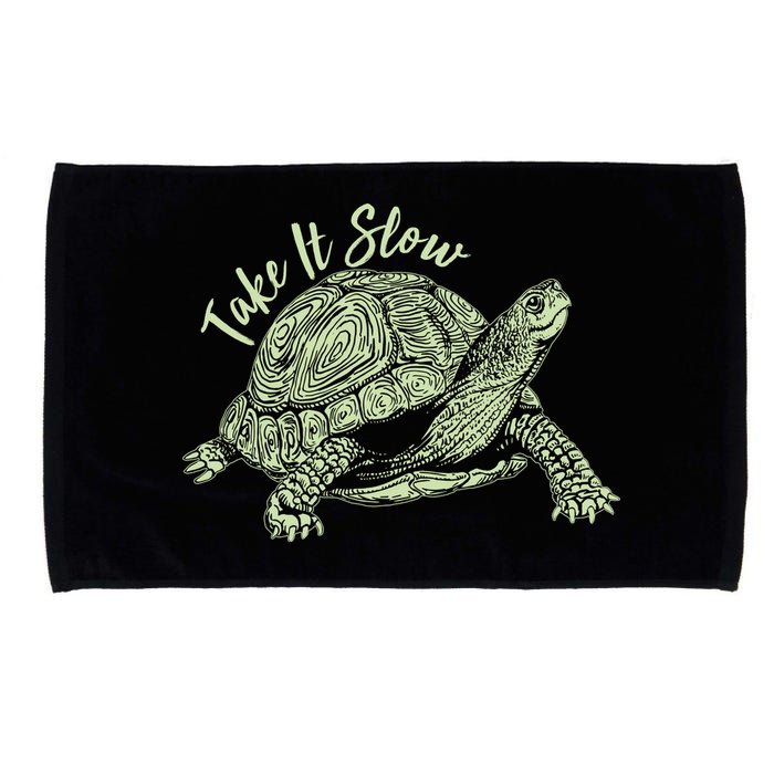 Funny Take It Slow Turtle Tortoise Microfiber Hand Towel