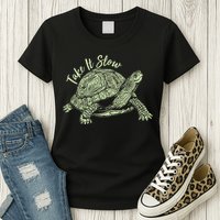 Funny Take It Slow Turtle Tortoise Womens T-Shirt