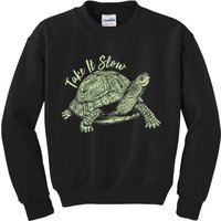 Funny Take It Slow Turtle Tortoise Kids Sweatshirt