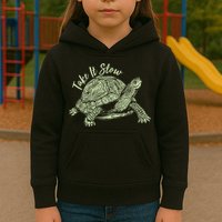 Funny Take It Slow Turtle Tortoise Kids Hoodie