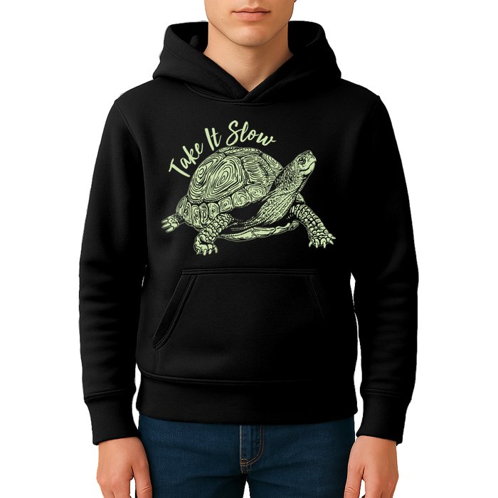 Funny Take It Slow Turtle Tortoise Kids Hoodie