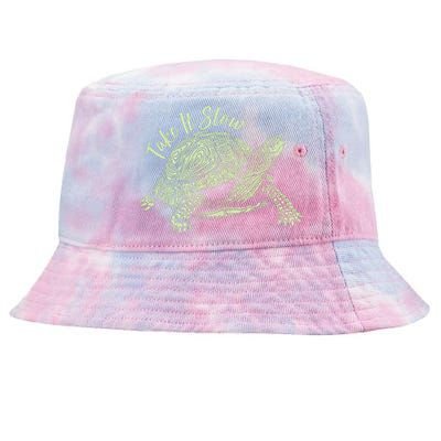 Funny Take It Slow Turtle Tortoise Tie-Dyed Bucket Hat