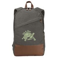 Funny Take It Slow Turtle Tortoise Cotton Canvas Backpack