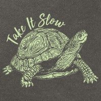 Funny Take It Slow Turtle Tortoise Cotton Canvas Backpack