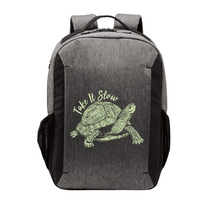 Funny Take It Slow Turtle Tortoise Vector Backpack