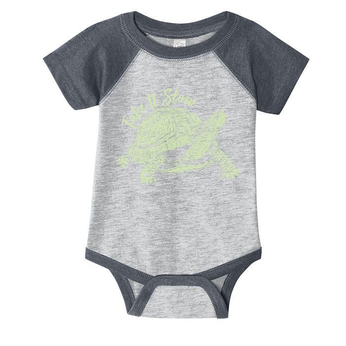 Funny Take It Slow Turtle Tortoise Infant Baby Jersey Bodysuit