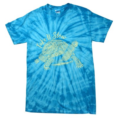 Funny Take It Slow Turtle Tortoise Tie-Dye T-Shirt