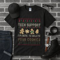 Funny Techsupport I’M Here To Delete Your Cookies Christmas Tall T-Shirt
