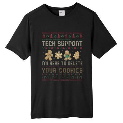 Funny Techsupport I’M Here To Delete Your Cookies Christmas Tall Fusion ChromaSoft Performance T-Shirt