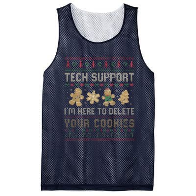 Funny Techsupport I’M Here To Delete Your Cookies Christmas Mesh Reversible Basketball Jersey Tank