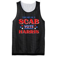 Funny Trump Is A Scab Vote Harris Walz Kamala President 2024 Mesh Reversible Basketball Jersey Tank