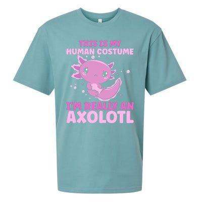 Funny This Is My Human Costume IM Really An Axolotl Lover Sueded Cloud Jersey T-Shirt