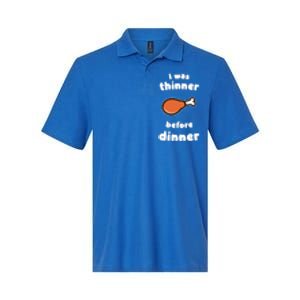 Funny Thanksgiving I Was Thinner Before Dinner Turkey Meaningful Gift Softstyle Adult Sport Polo