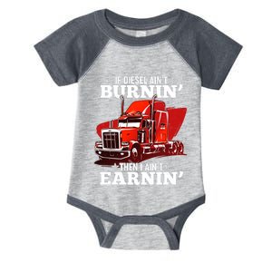 Funny Trucker If Diesel Ain't Burnin' Then I Ain't Earnin' Infant Baby Jersey Bodysuit