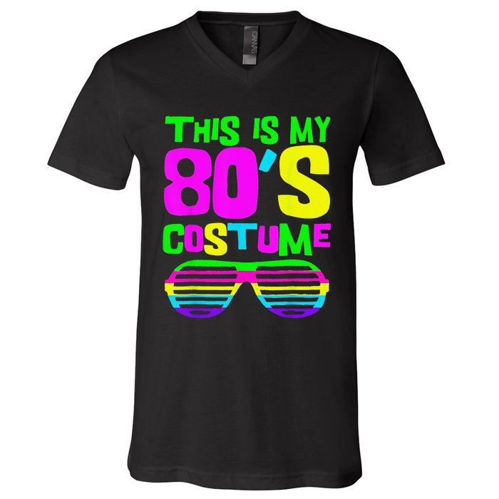 Funny This Is My 80s Costume 80S 90S Party V-Neck T-Shirt