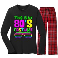 Funny This Is My 80s Costume 80S 90S Party Women's Long Sleeve Flannel Pajama Set 