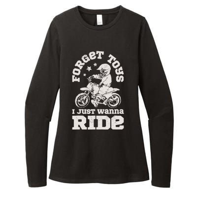 Forget Toys I Just Wanna Ride Dirt Bike Rider Boy Motocross Womens CVC Long Sleeve Shirt