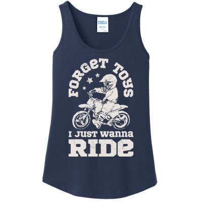 Forget Toys I Just Wanna Ride Dirt Bike Rider Boy Motocross Ladies Essential Tank