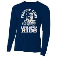 Forget Toys I Just Wanna Ride Dirt Bike Rider Boy Motocross Cooling Performance Long Sleeve Crew