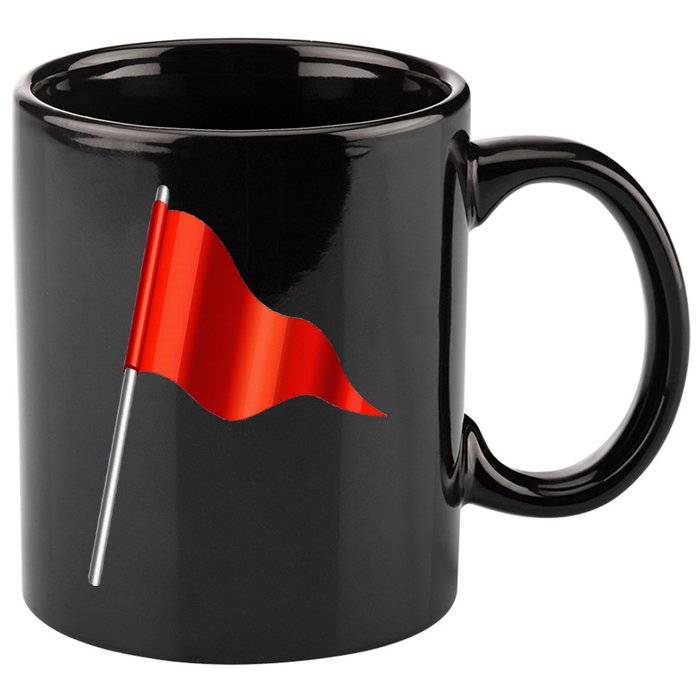 Funny Toxic & Irresistibly Sexy Red Flag 11oz C Handle Ceramic Mug