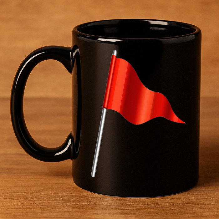 Funny Toxic & Irresistibly Sexy Red Flag 11oz C Handle Ceramic Mug