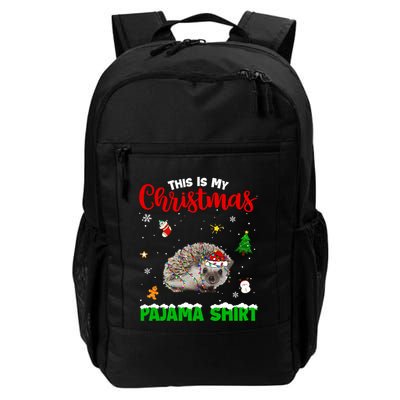 Funny This Is My Christmas Pajama Cool Gift Hedgehog Red Plaid Gift Backpack