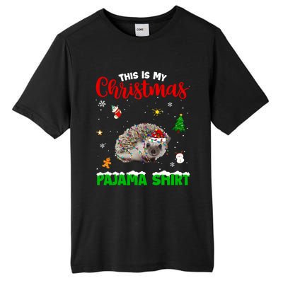 Funny This Is My Christmas Pajama Cool Gift Hedgehog Red Plaid Gift Tall Fusion ChromaSoft Performance T-Shirt