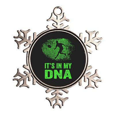 Funny Tennis It's In My DNA Fingerprint Metallic Star Ornament