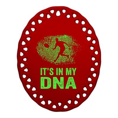 Funny Tennis It's In My DNA Fingerprint Ceramic Oval Ornament