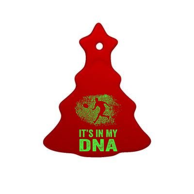 Funny Tennis It's In My DNA Fingerprint Ceramic Tree Ornament