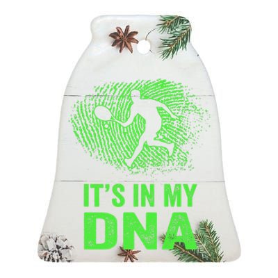 Funny Tennis It's In My DNA Fingerprint Ceramic Bell Ornament