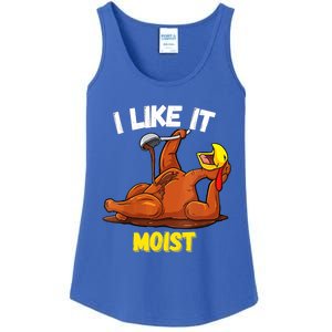 Funny Turkey I Like It Moist Thanksgiving Dinner For Family Cute Gift Ladies Essential Tank